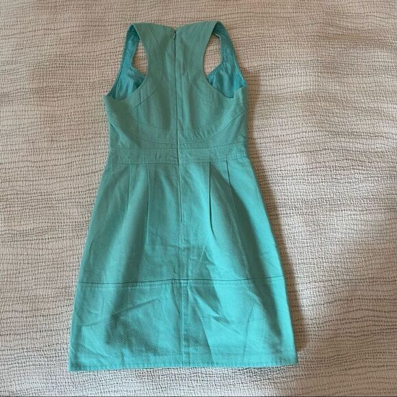 💙 Nanette Lepore Textured Basketweave Tiffany and Co Blue Dress size XS - Picture 3 of 5